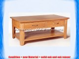 New Solid Oak Coffee Table with 4 Drawers