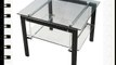 Premier Housewares End Table with Glass Top and Black Powder Coated Legs