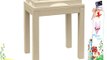 Premier Housewares Square Faux Leather Tray Table - 66 x 54 x 39 cm - Cream