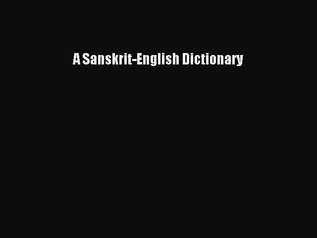 [PDF Download] A Sanskrit-English Dictionary [PDF] Online