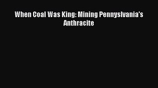 PDF Download When Coal Was King: Mining Pennyslvania's Anthracite Read Full Ebook