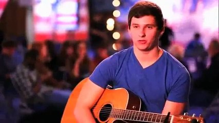 A teenager of 18 years without parents sang a song in memory of his father who died. -