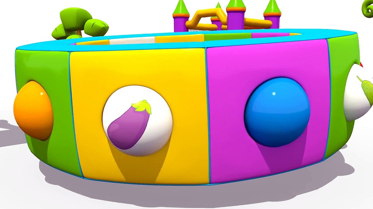 Kids Color Construction: Excavator Maxs Carousel: VEGETABLES: 3D Monster Machines vidéo