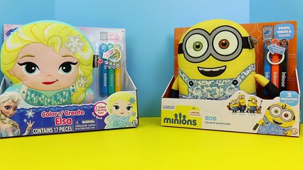 Color N Create Despicable Me Minion and Frozen Elsa Toy Review Machine Washable Plush Toys