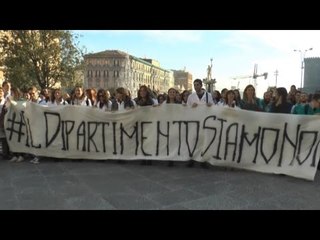 Napoli - Crollo Veterinaria, sit-in di studenti e docenti (16.12.15)