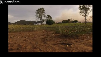 Drone footage of bush fire in Australia