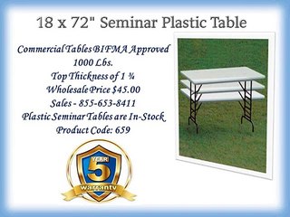 18 x 72 Inches Seminar Plastic Table - Larry Hoffman