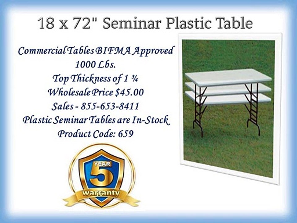 18 x 72 Inches Seminar Plastic Table - Larry Hoffman