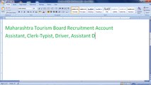 Maharashtra Tourism Board Recruitment 101 various posts-www.jobreport.org