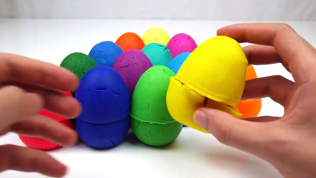 LEARN COLORS for Children w Play Doh Surprise Eggs Mickey Mouse Spiderman Cars Toys Playdough HD