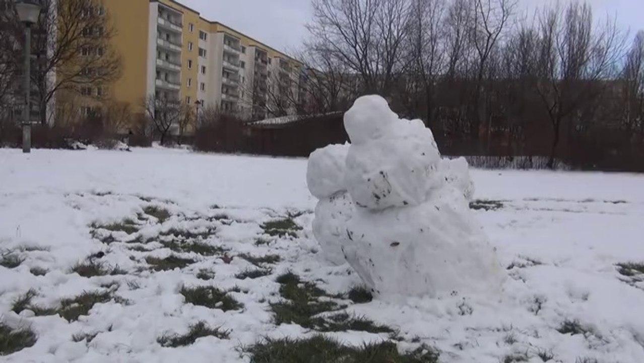 schiefe Schneegefährten