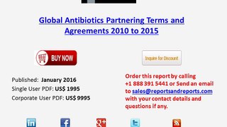 Global Antibiotics Partnering Terms and Agreements 2010 to 2015