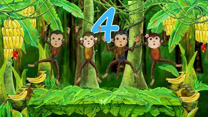 Five Little Monkeys Jumping on the Bed Children Songs, Nursery Rhymes, Kid Songs