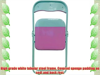 Harbour Housewares Pink / White Padded Folding Desk Chair - Pack of 6