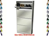 VISAGE - 4 Door Mirrored 24 Pair Shoe Storage Cabinet - White