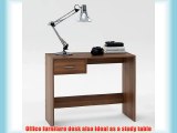 PAUL Dark Walnut Finish Office Desk / Study Table with Drawer by DMF