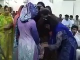 Girls throw eggs at Pakistan tehreek e Insaaf Politicians