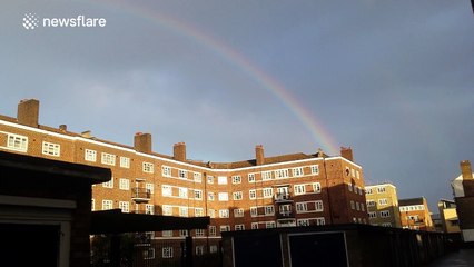 Stunning rainbow over wintry London