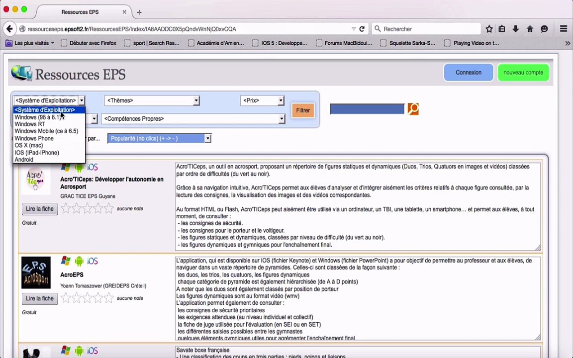 Où trouver des applications pour vos appareils numériques pour enseigner l'EPS ?