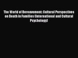 The World of Bereavement: Cultural Perspectives on Death in Families (International and Cultural