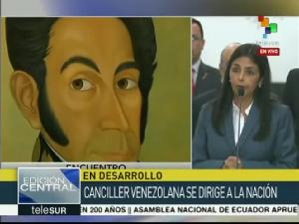 Canciller venezolana alerta sobre una intervención internacional