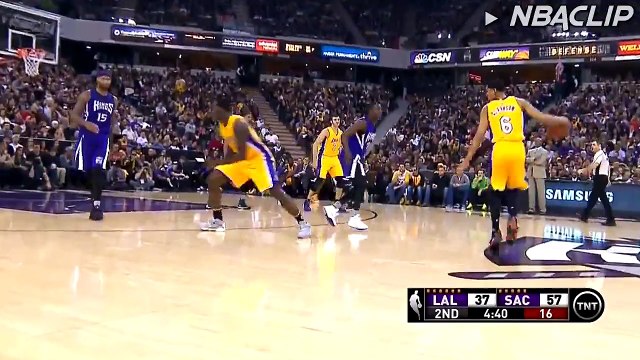 Kobe Bryant throws down the sick Alley-OOP Slam Dunk ! Lakers vs Kings 2016 NBA SEASON