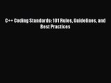 C   Coding Standards: 101 Rules Guidelines and Best Practices [PDF Download] C   Coding Standards: