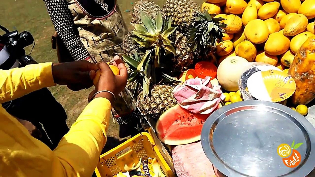 Masala Fruit Chaat  Popular Indian Street Food  Tangy Snack Of India
