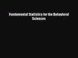 [PDF Download] Fundamental Statistics for the Behavioral Sciences [PDF] Full Ebook