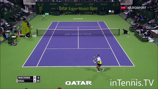 Illya Marchenko vs Rafael Nadal AMAZING POINT DOHA 2016