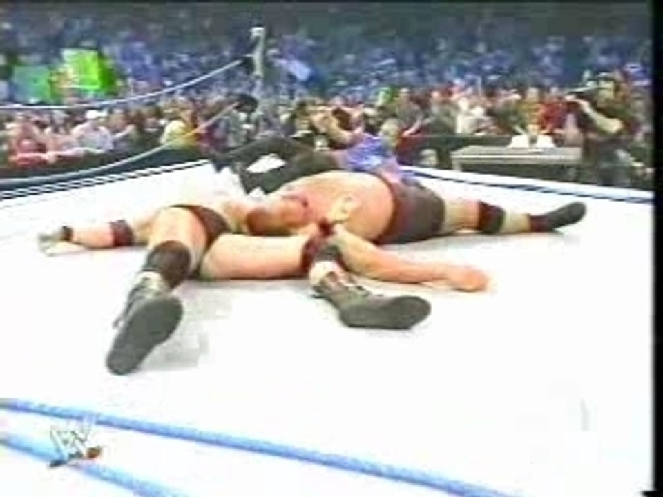 brock lesnar vs big show - ring collapse