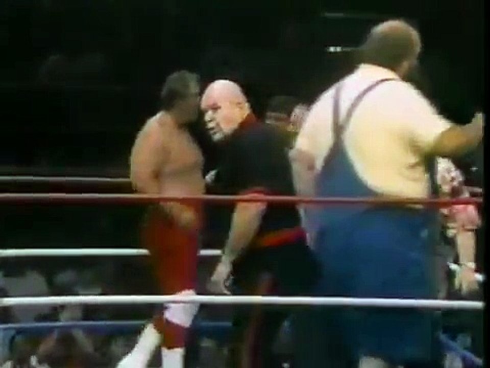 George Steele & Uncle Elmer in action   Championship Wrestling March 15th, 1986