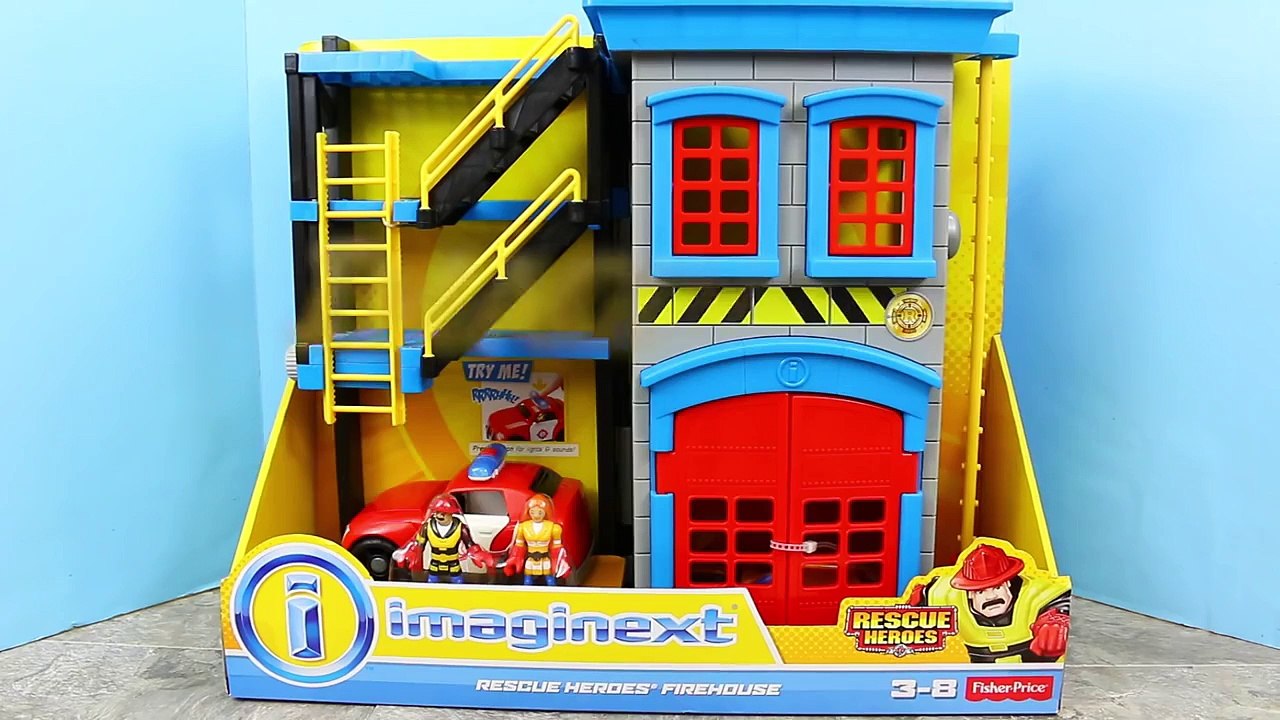 Imaginext New Rescue Firehouse Toy Review Fireman Action Figure and Fire Car by ToysReviewToys