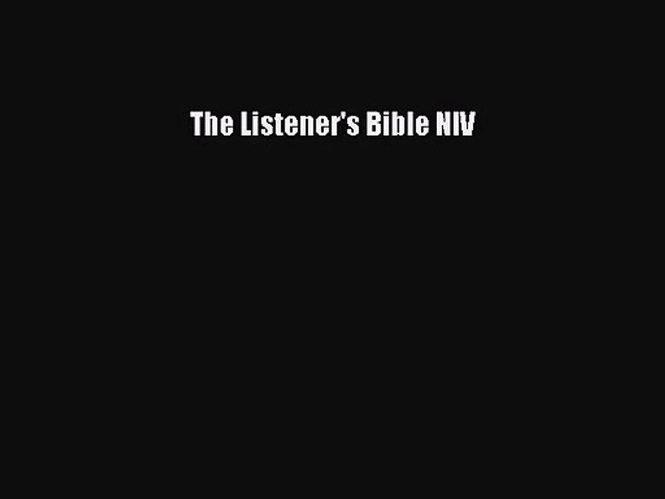 [PDF Download] The Listener's Bible NIV [PDF] Online