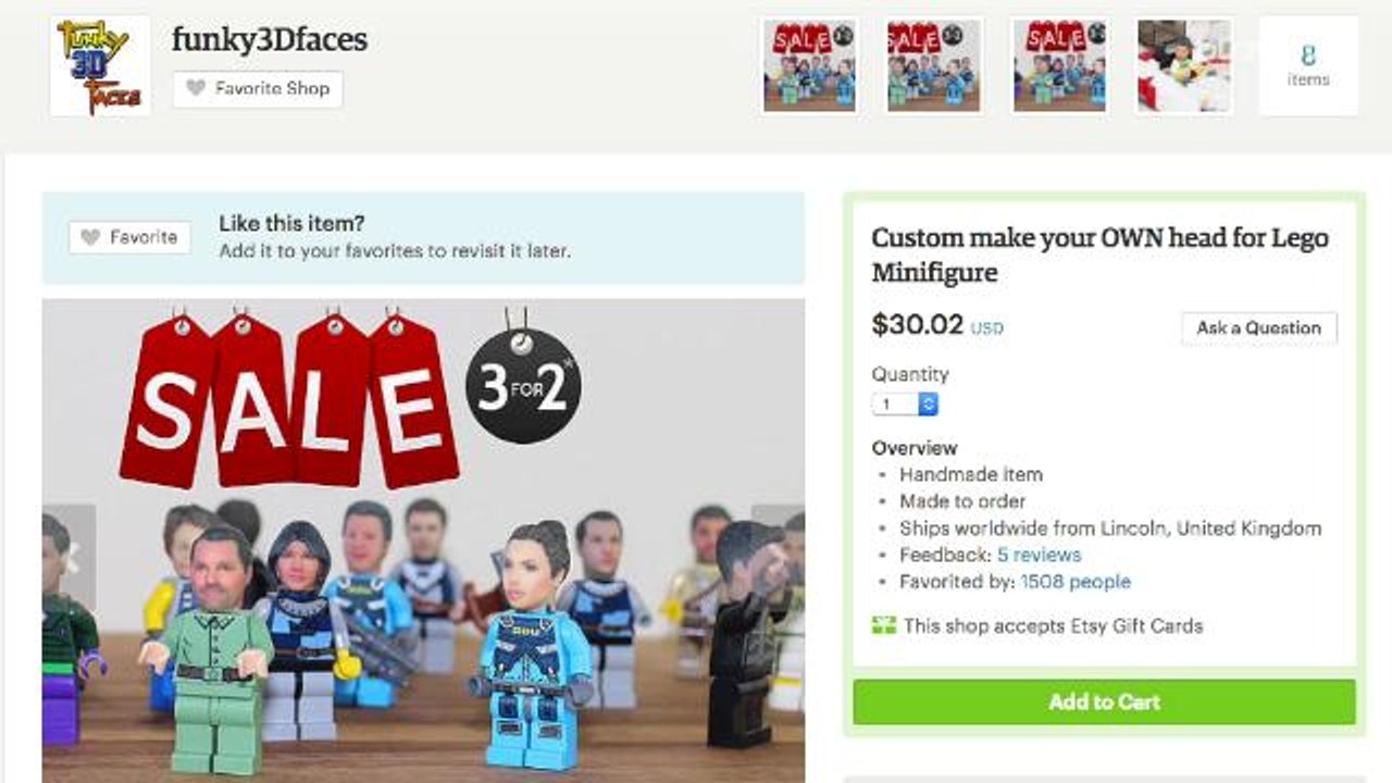 Custom 3D printed Lego heads are now a thing