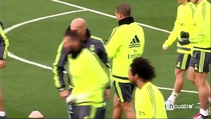 Zidane aprieta a Karim Benzema en el entrenamiento