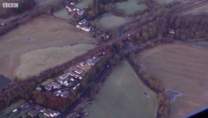 Inspecting the Perth-Aviemore railway line from the air