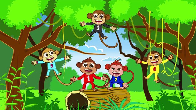 Beş Küçük Maymun | Five Little Monkeys Türkçe | Sevimli Dostlar | Adisebaba TV