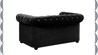 Premier Housewares 2-Seater Velvet Diamante Chesterfield Sofa - Black