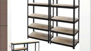 2 X 5 TIER METAL SHELVING SHELF STORAGE UNIT GARAGE BOLTLESS SHELVES INDUSTRIAL