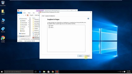 Installation of Office 2016 with Italian
