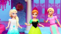 Barbie Dollhouse & Disney Princess MagiClip Dolls Castle with Frozen Elsa, Cinderella, Bel