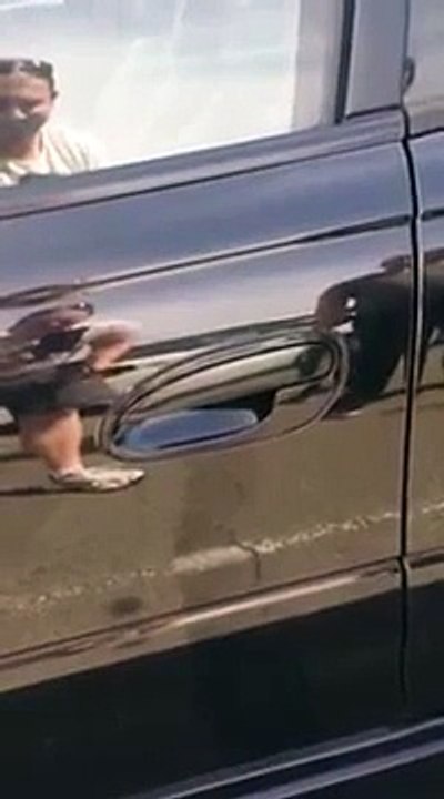 Surprise hidden in the door handle. Does bite