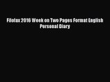 PDF Download Filofax 2016 Week on Two Pages Format English Personal Diary Read Online