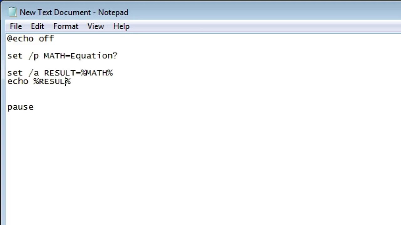 Batch Programming- Lesson 2 (User Input, Variables)