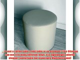 Arketicom Ottoman Chill footstool Cylinder HandMade with Faux Leather (Removable cover with