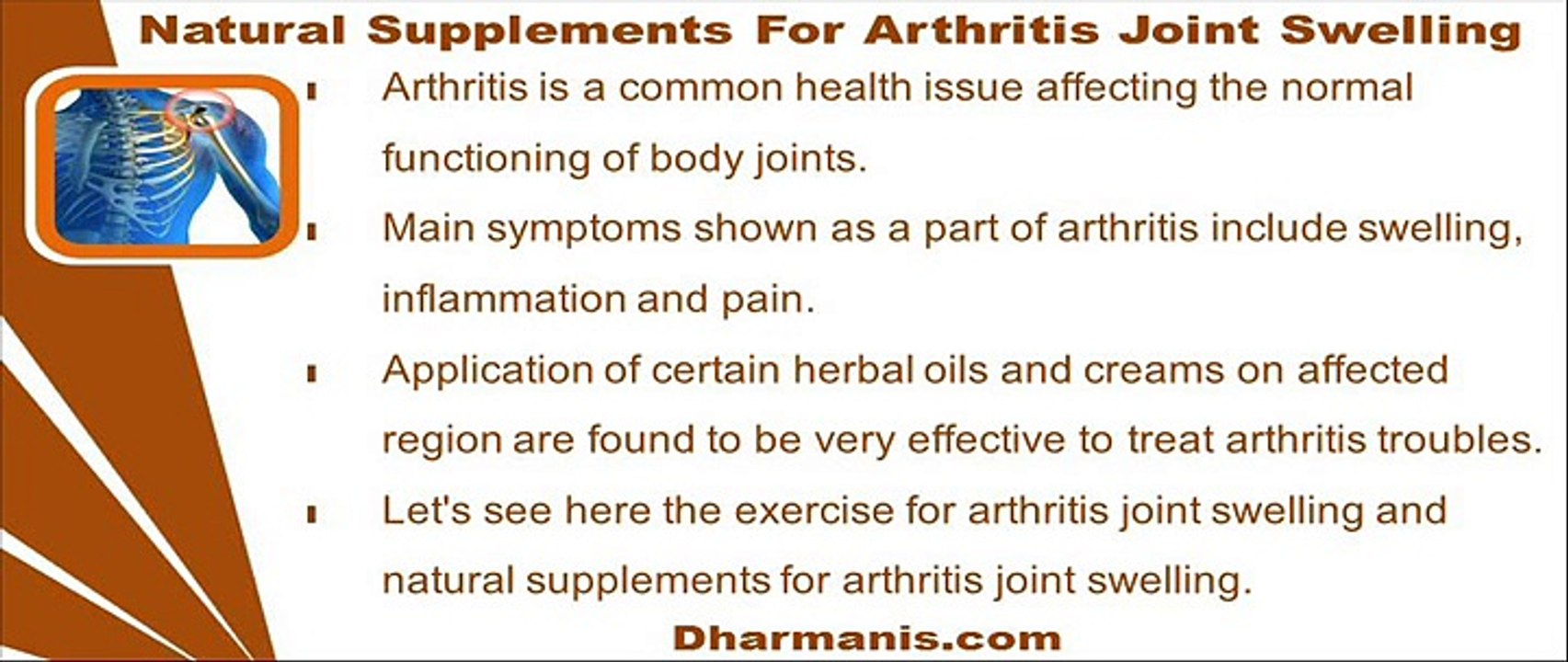 Exercise And Natural Supplements For Arthritis Joint Swelling