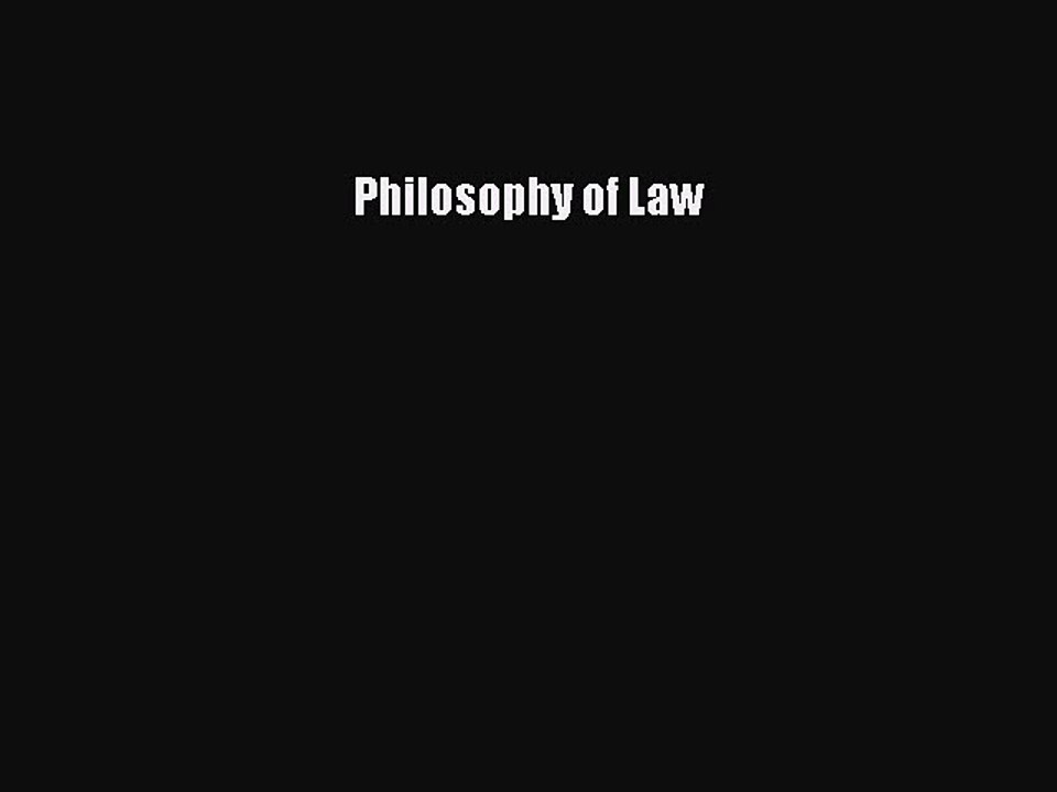 [PDF Download] Philosophy of Law [PDF] Full Ebook