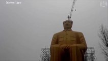 Chinese villagers build giant golden Chairman Mao ... before it was torn down