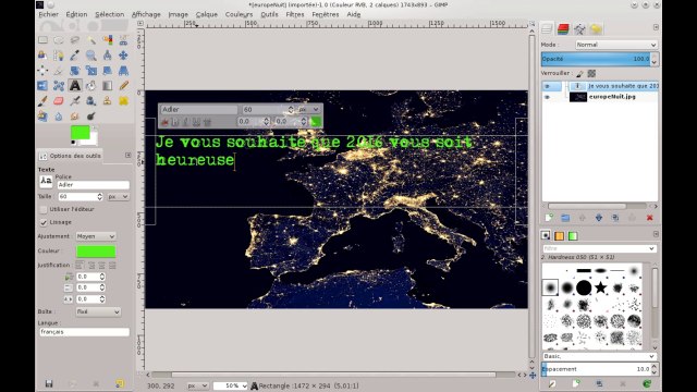 [TUTO] Réaliser une Carte de voeux animée en jouant sur les temps - The GIMP - Part#2
